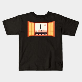 Eiffel Tower Paris Animated Kids T-Shirt